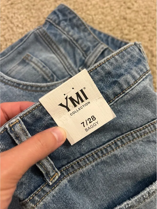 E255 7/28 baggy ymi pants jeans wide Blue Size undefined - Image 5