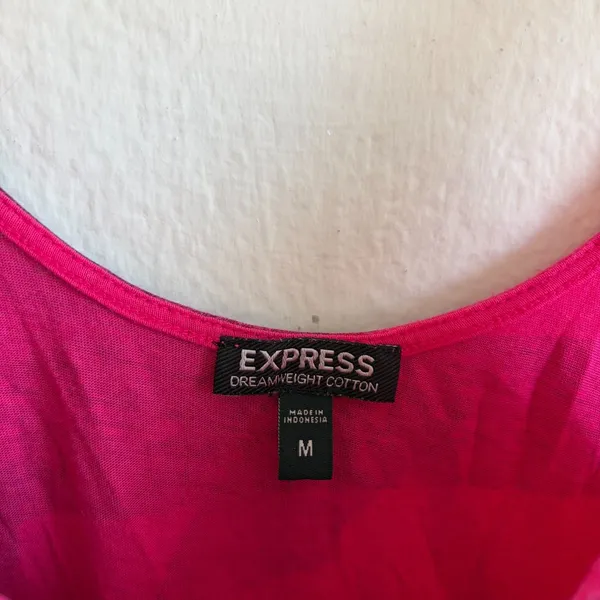 EXPRESS Dreamweight Cotton Vintage Y2K Pink Purple Tropical Tank Top Womens M - Image 3