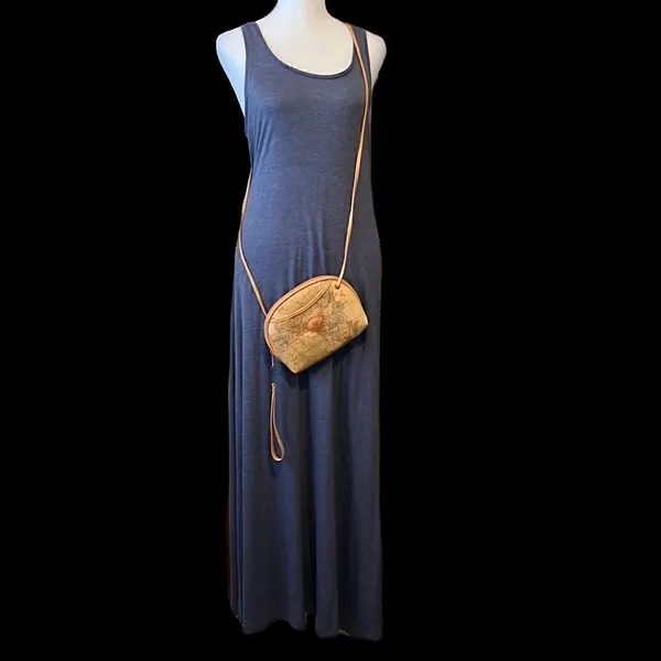 Blue size S sleeveless super soft T-shirt knit bodycon racer back maxi dress GUC - Image 2