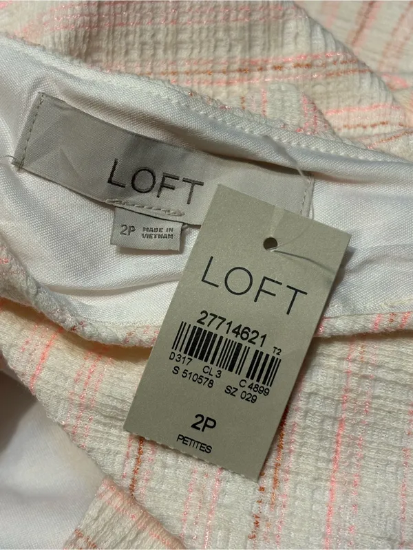 LOFT Textured Sleeveless Midi Dress Pockets Back Cutout Design size 2P NWT - Image 5