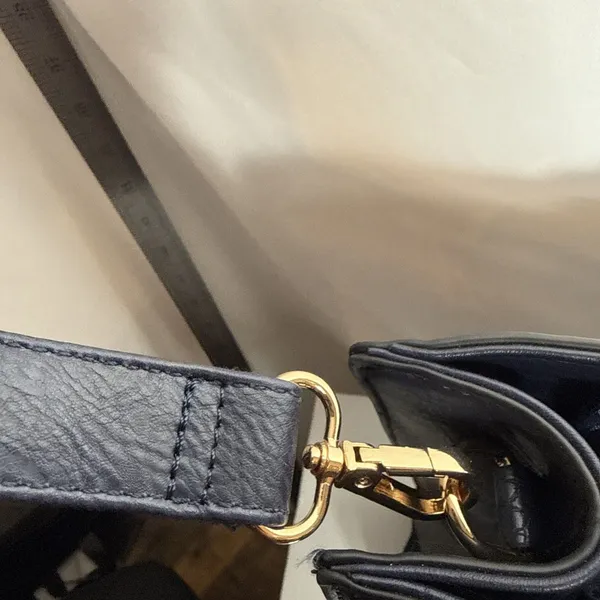 Source Unknown Laptop Attache' Carry Purse 15.6" Tote Bag Faux Croc Leather Dark Blue - Image 6