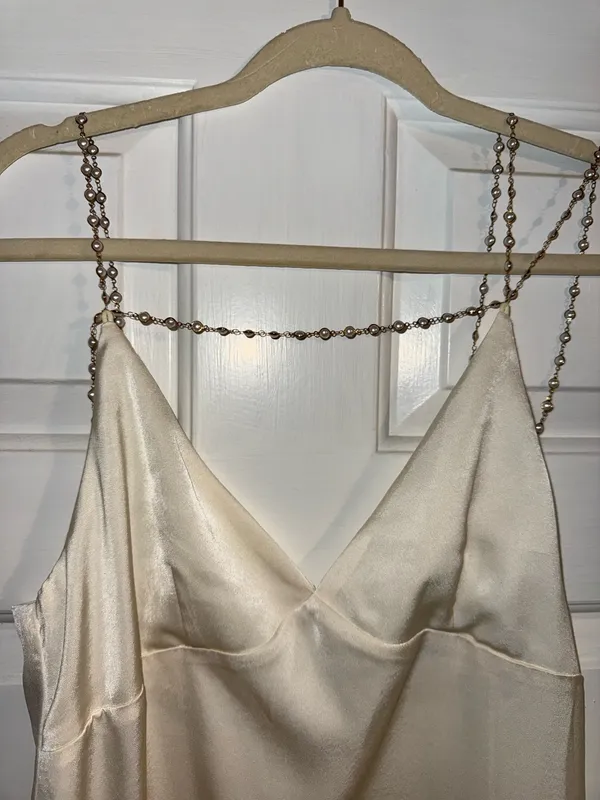 White pearl strap dress - Image 3