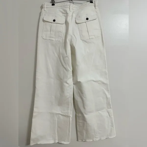 Johnny Was The Braided Wide Leg Jeans White 30 - Image 6