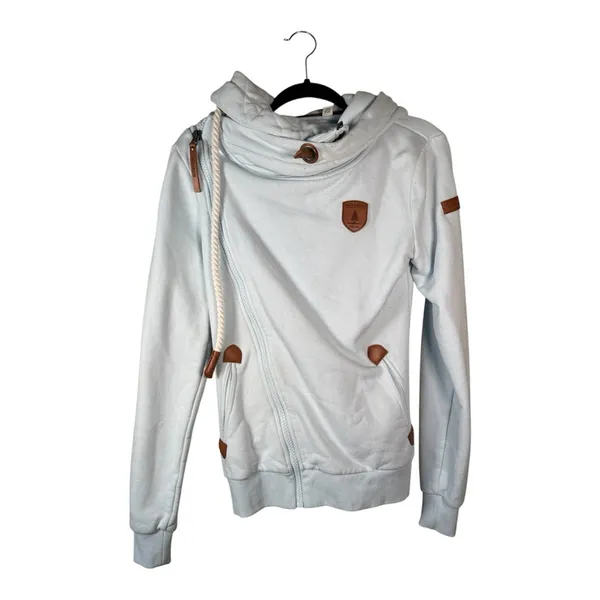 Wanakome Light Blue Hoodie Sweatshirt Womens XS Casual Cozy Cowl Neck - Image 2
