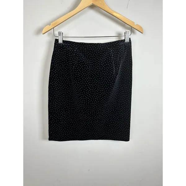 Theory Pleat Wrap Skirt Women 0 Black White Dot Velvet J0904301 Holiday - Image 10