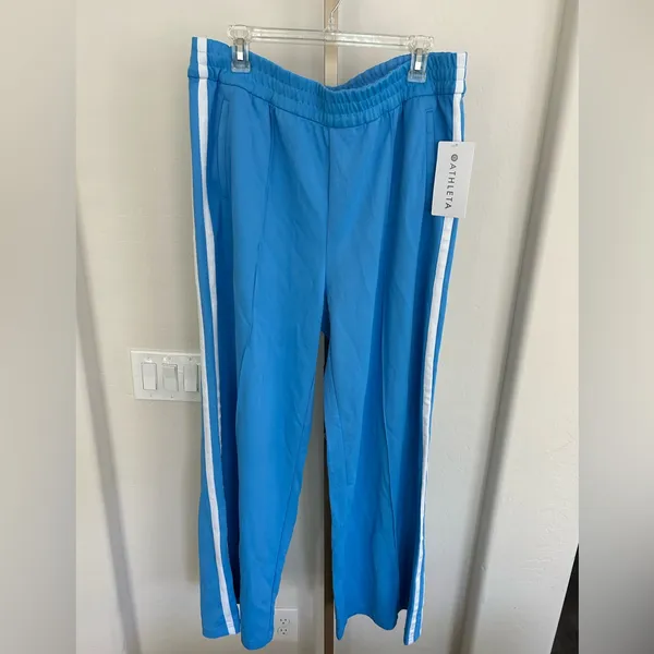 Athleta Tempo Mid Rise Wide Leg Track Pant Blue XL Tall NWT - Image 4