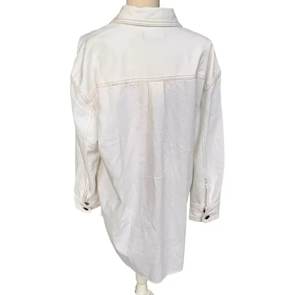 Madewell Denim Oversized Mini Shirtdress Tile White XL NWT - Image 4