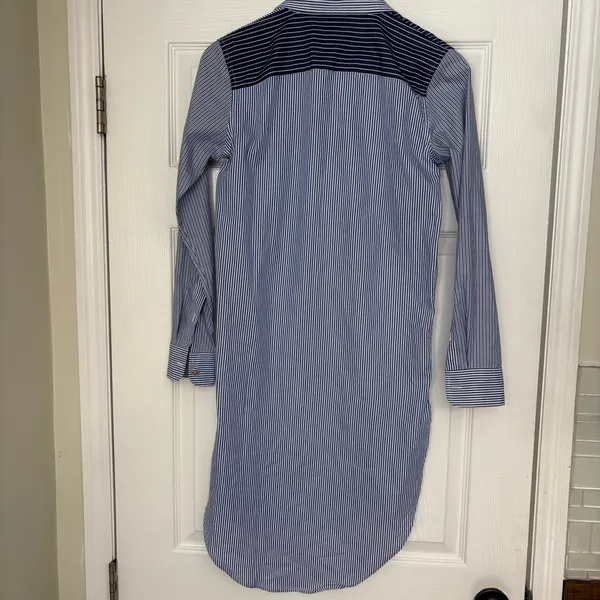 Lauren Ralph Lauren‎ Blue And White Stripe Button Front Dress Size XS - Image 2