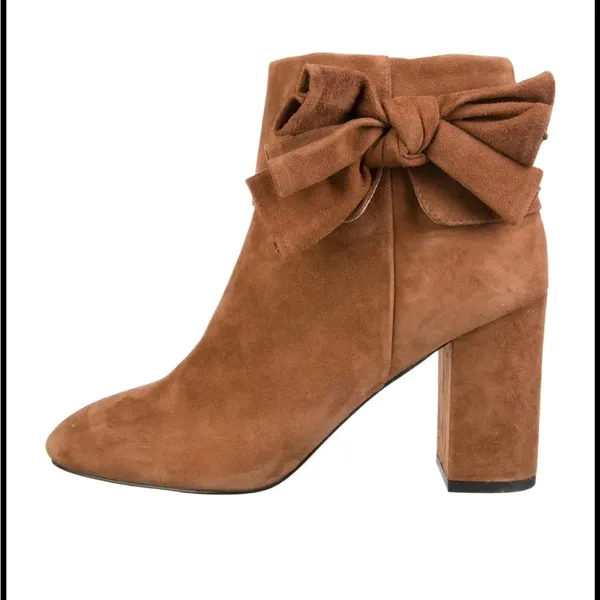 Kate Spade New York Brown Suede Ankle Booties with Bow - Image 2