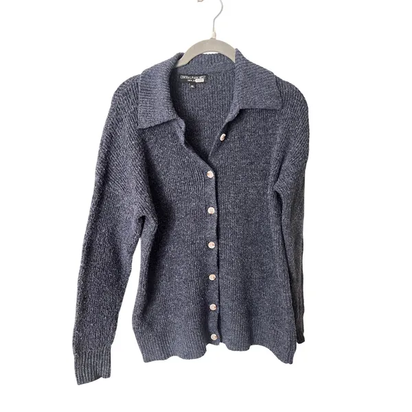 Central Park West Millie Oversized‎ Sweater Polo Navy Size XS - Image 8