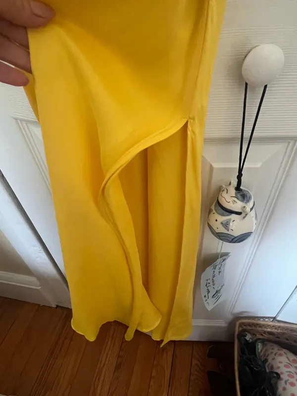 Zara color block satin side slit dress size S - Image 5