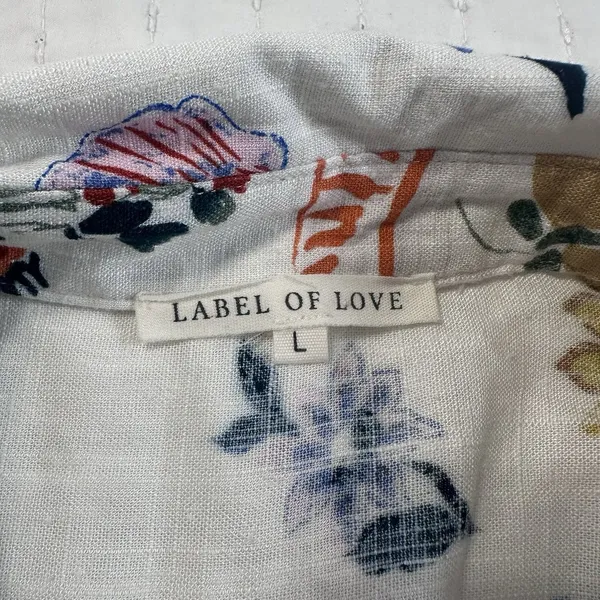 LABEL OF LOVE Women's Size L White Euro Summer Portofino Linen Playsuit Romper - Image 11