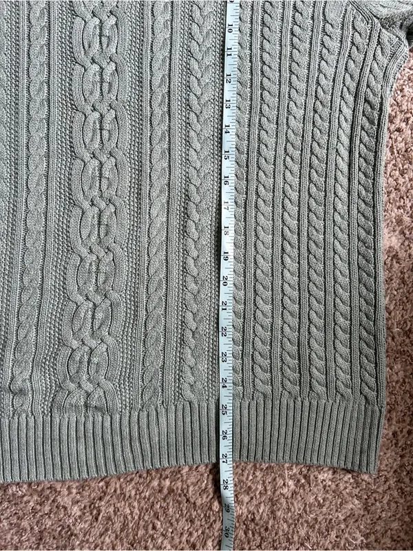 Amazon Essentials Cotton Cableknit Crewneck Sweater Ribbed Fisherman Style XXL - Image 12