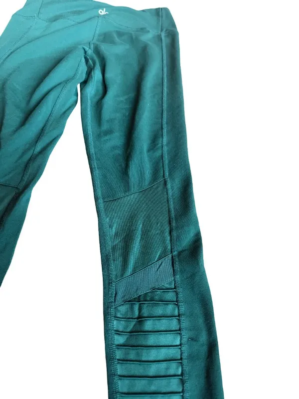 Alo Yoga High-Waisted Moto Leggings Greem Stretch Ankle Length Workout Size XS - Image 12