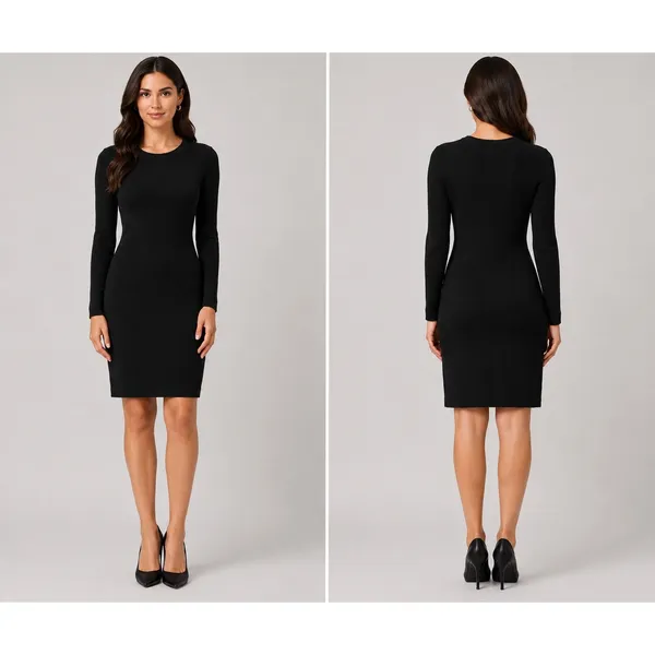 Marc by Marc Jacobs‎ Black Ribbed Long Sleeve Sweater Dress M4004574 Womens - Image 2