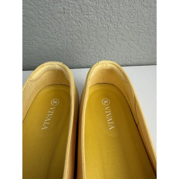 VIVAIA Margot 2.0 Women's US 8 EU 39 Yellow Knit Square Toe Ballet Flats - Image 8