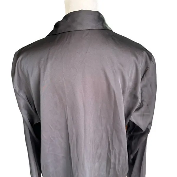 Abercrombie - Long-Sleeve Satin Button-Up Shirt Sz M - Image 7