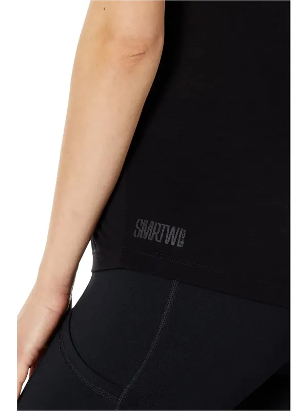Smartwool Active Ultralight Black V-Neck Short Sleeve Tee Top Women’s Large - Image 3