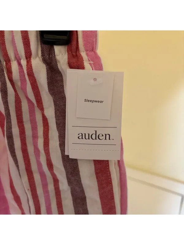 Auden NWT Women's Pink Striped Flannel Sleep Pants Size S - Image 3