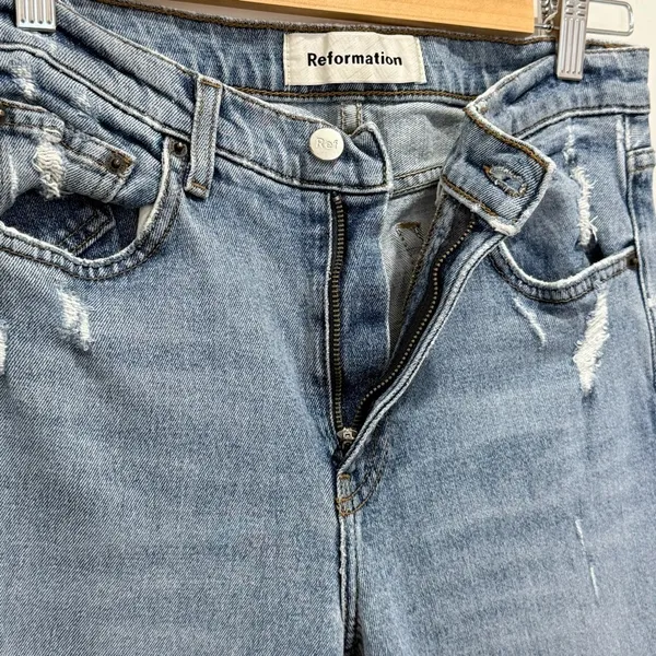 Reformation Crop Flood Kick Flare Jeans Size 26 Chic Minimal Clean Girl Capsule - Image 6