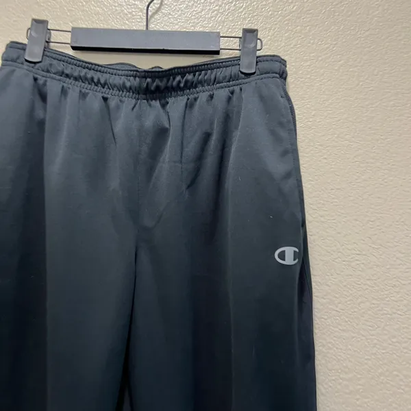 Champion Authentic Athleticwear Sweatpants Black Wide Baggy Pull-On Sz M - Image 4