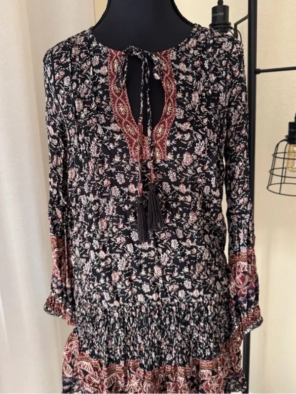 ASTR The Label Floral Ruffle Tiered Dress Boho Fairy XS - Image 3