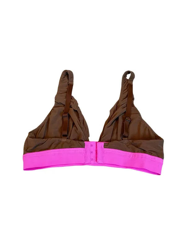 Aerie Smoothez Plunge Mesh Bralette Brown Hot Pink Seamless Loungewear Casual - Image 5