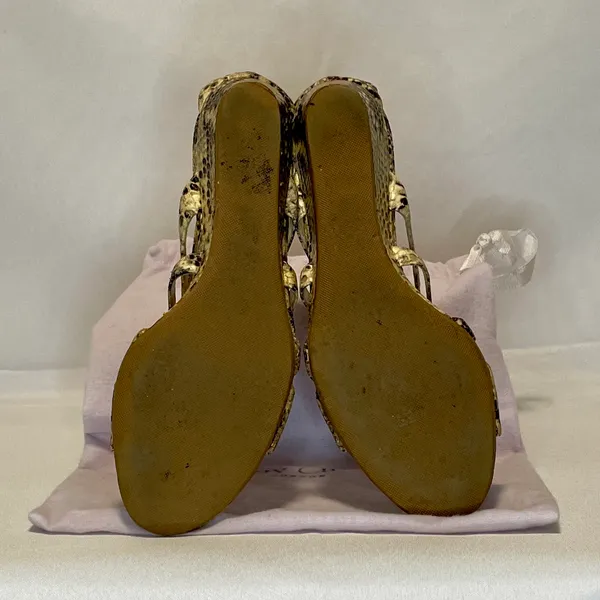 Women’s Jimmy Choo Snakeskin Wedge Sandals size 37 - Image 3
