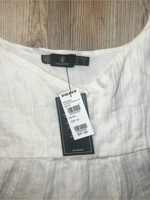 Volcom White Peasant Peplum Blouse - Image 3