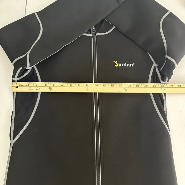 Sunlan Neoprene Jacket Black Gray Trim‎ Full Zip Activewear Women's XL - Image 10