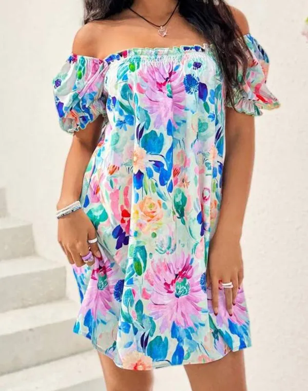 Shein Floral Vacation Dress Print - Image 3