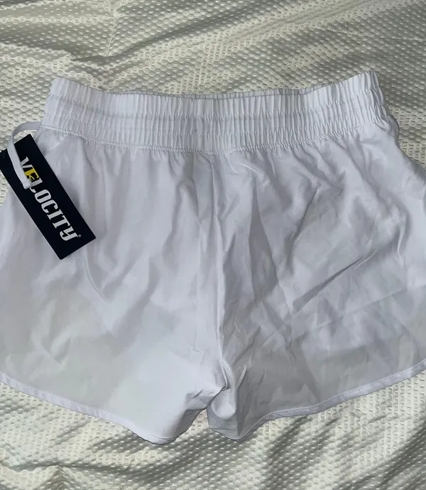 Velocity White Workout Shorts - Image 2