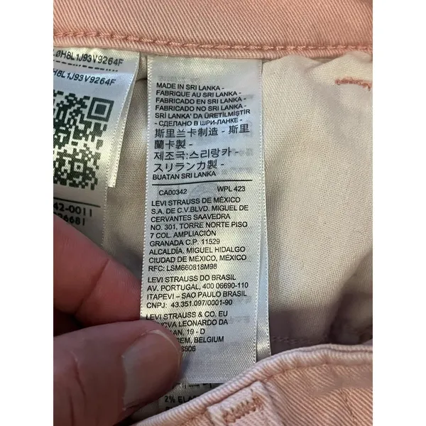 Levis 721 High Rise Skinny Jeans Womens W29 L30 Light Pink Button Fly Denim - Image 12