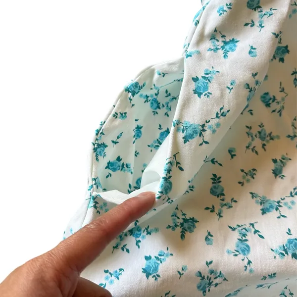 Dress Mini Cutout Floral Print Blue & White XS - Image 7