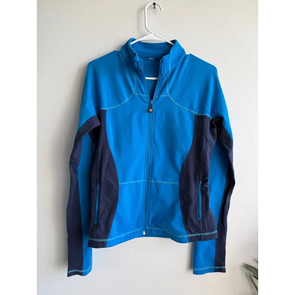 Lululemon Womens Blue Navy Full Zip Mock Neck Athletic Track Jacket Size 10 - Image 2