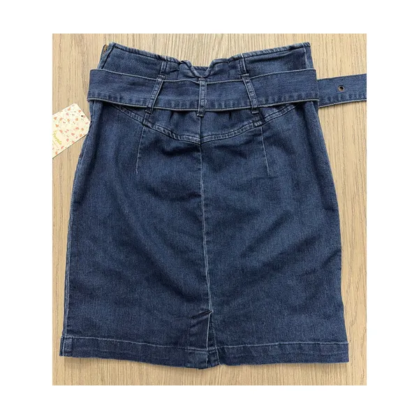Free People Faded Indigo Denim Mini Skirt NWT Size 4 Belted - Image 4