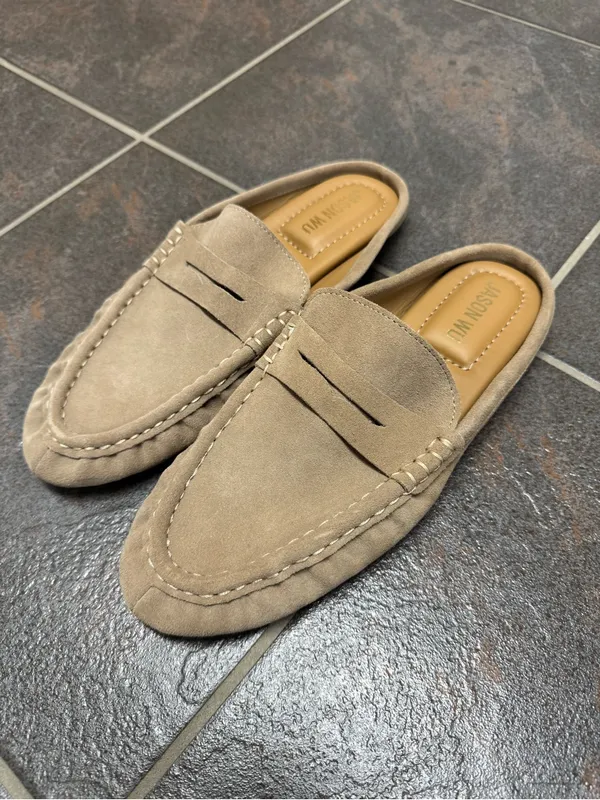 Jason Wu Meeky Suede Leather Backless Slip On Mules Slides Womens Shoes Tan 8 - Image 12