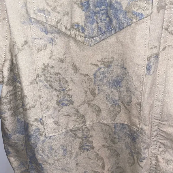 Vintage Chaps Light Blue Tan Floral Rose Utility Chore Coat Boho Western Spring - Image 11