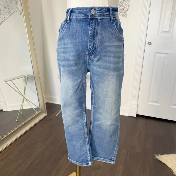 Vintage Washed Denim Jeans Capri Pants Size XL 19" Inseam - Image 2