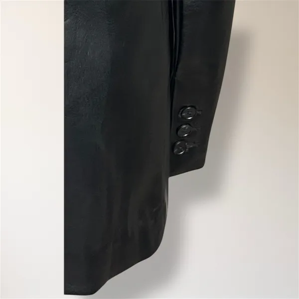 Anthropologie Endless Rose L Black Faux Leather‎ Blazer Jacket Pockets Y2K Retro - Image 8