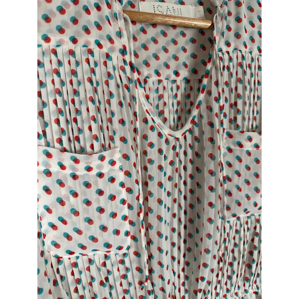 Anthropologie ISANI Venn Polka Dot Peplum Blouse Women’s Size‎ 2 - Image 5