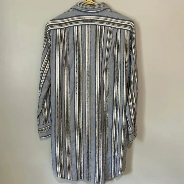 Karen Kane Knee Length Long Sleeve Blue & White Textured Dress XS #768 - Image 10