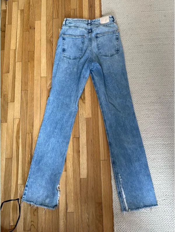 Zara high waisted split leg denim Jean - Image 2