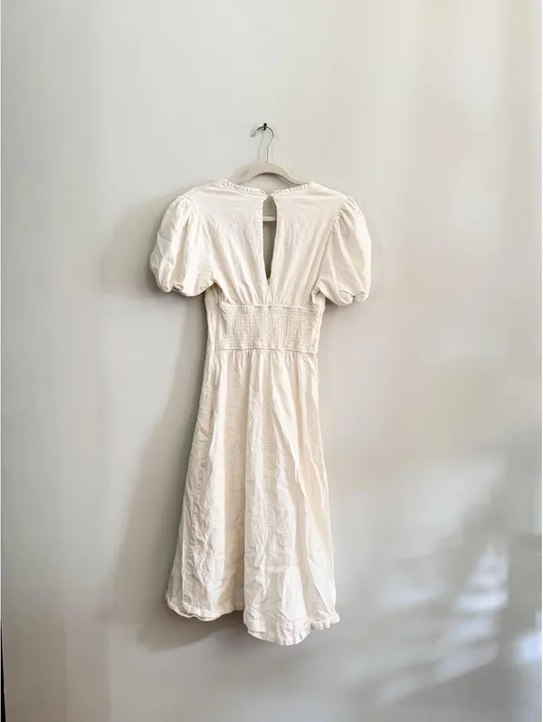 Maeve by Anthropologie Puff-Sleeve Corset Linen Midi Dress - Image 8
