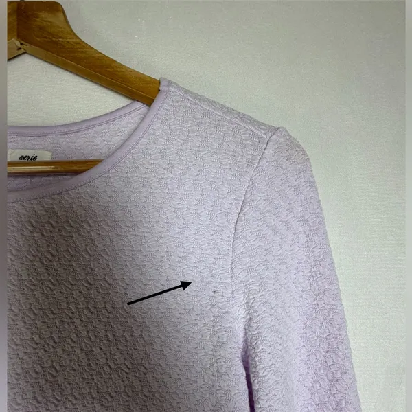 Aerie Lavender Women’s Textured Cropped Long Sleeve Top Coquette Balletcore Sz M - Image 5