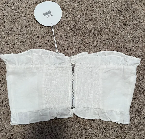 Princess Polly White Zip Crop Top - Image 2