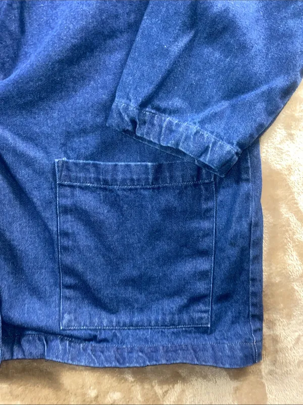 Vintage Classic Women's Blue Denim Blazer Jacket - Single Button Relaxed Fit - Image 4