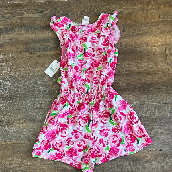 NEW Stella Parker Floral Pink Swim Suit Romper Size Small‎ Modest Shorts - Image 4