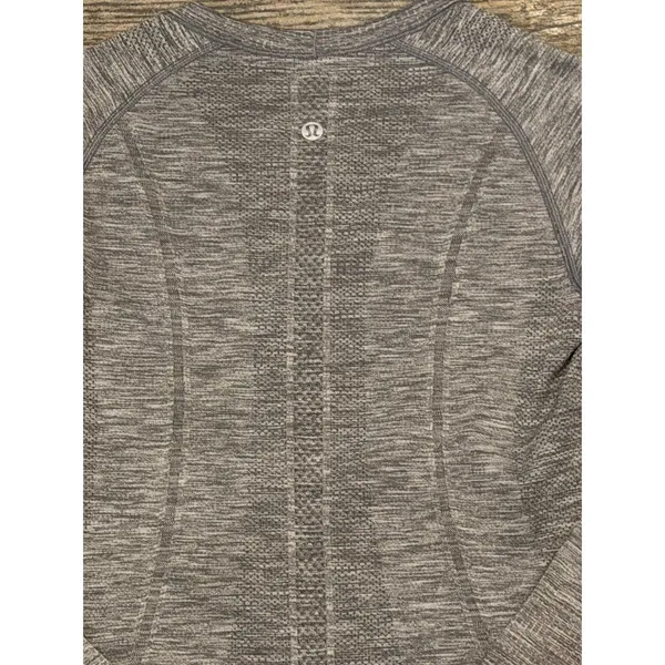 Lululemon Swiftly‎ Tech Long Sleeve Shirt Heathered Grey Size 6 Activewear Top - Image 5