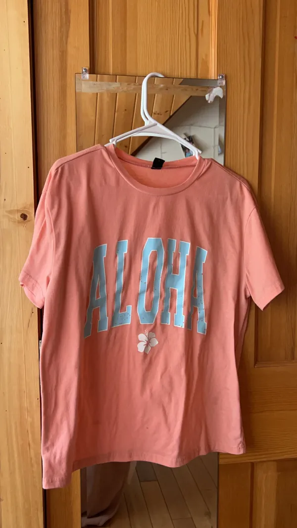 Coral Color Aloha Tee Pink Size XS - Image 3